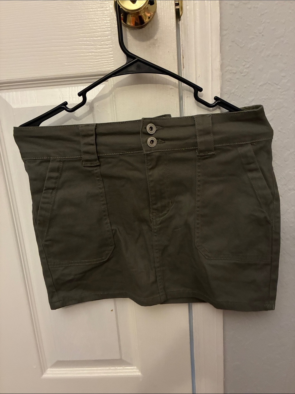 Celebrate It Olive Green Utility Mini Skort